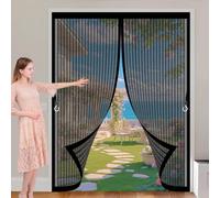 Cortina Antimosquitos 120 x 150 cm Varios Tallas, Cierre Automático, No Requiere Herramientas, Mantiene El Aire Fresco Cortinas para Puertas Exteriores para Sala de Estar, Patio, Negro