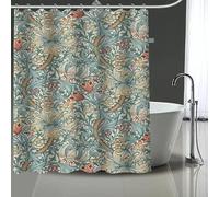 Cortina de baño con Estampado Personalizado de William Morris Art, Cortina de Ducha DIY con Estampado Serigrafiado para baño (183x188cm/Altura)