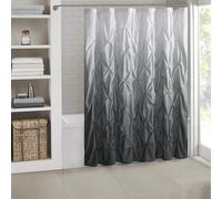Cortina de ducha con diseño de pliegues degradados, elegante decoración de baño, tela duradera de lujo, lavable a máquina, eleva tu espacio de baño con este moderno y elegante accesorio para el hogar,