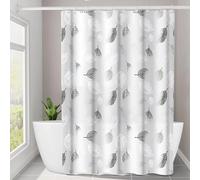 Cortina de ducha de plástico con patrón de hojas, forro de cortina de baño ligero con ganchos de plástico, cortina transparente, decoración de baño, 1 ud. 200x200cm 79x79inch