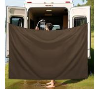 Cortina de ducha de tela Oxford 210D para exteriores, pantalla de privacidad de 183 x 168 cm, resistente a la intemperie, divisor de vestidor de campamento, vista de bloque grueso para patio y jardín