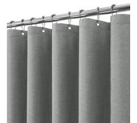 Cortina de Ducha para Baño con Ganchos de Metal Cortina de Ducha de Tela de Lino Cortina de Baño Resistente para Bañera Ducha, Impermeable - 182 x 182cm (Gris)