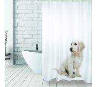 MSV - Cortina de Ducha antimoho, antibacteriana, Lavable, Impermeable, con 12 Anillas, poliéster, 180 x 200 cm