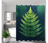 Cortina de Ducha Verde Cortina Ducha 110x200 cm con 12 Ganchos y Dobladillo Ponderado, Antimoho, Tela Impermeable Poliéster, Shower Curtain Lavable con Agua para Baño o Bañera, Verde oscuro 2Y#493