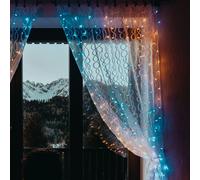Twinkly Curtain 210 LED RGB+Blanco, Cadena de luces LED para interior y exterior, luces inteligentes, RGB y blanco, compatible con Alexa, Google Home, IP44, control de aplicación, cable transparente,