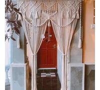 Cortina de macramé, hecha a mano con cuerda de algodón, decoración tejida para puertas y ventanas, separador de ambientes, cortina opaca para decoración bohemia