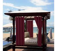 Cortina de patio al aire libre, 1 panel opaco impermeable cortina térmica aislada al aire libre para porche/pérgola/yarda/puerta corredera/cenador (rojo, 132 x 238 cm)