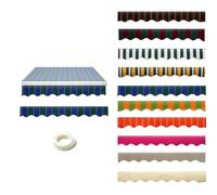 Cortina De Poliéster para Toldo 2.8 3.8 4.2 5.5 7 m, Reemplazo De Guarda con Borde Festoneado para Toldo Retráctil, Tira De Tela Impermeable con Junta, Solo Guarda(Green Blue,B550cm)