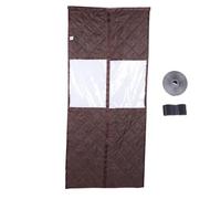 Cortina de puerta magnética aislada a prueba de viento y frío para invierno 34.65x85.04 pulgadas marrón