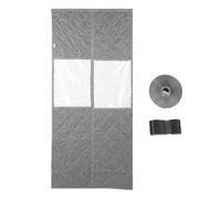 Cortina de puerta magnética con aislamiento térmico, resistente al viento, cubierta de puerta de invierno con ventana transparente para puertas de 36x85 cm, tela Oxford gris de