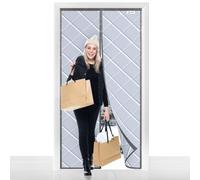 Cortina de puerta magnética térmica aislada WENT 85x205 cm, cubierta de puerta aislada para patio, cocina, dormitorio, sala de estar, cortina resistente al viento, gris