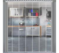 Cortina de tiras de PVC, transparente, compuesta por 7 paneles, de 0,91 x 2,13 metros