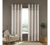 Cortina Ibenzoa® 100% algodón – textura tejida, sin forro, ojales de Ø 4 cm, 168 x 228 cm, tonos naturales