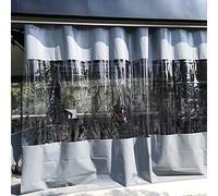 Cortina impermeable resistente para exteriores, PVC transparente con ojales para pérgola, porche, cenador y patio, partición de lluvia transparente para protección