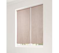Cortina - Juego de dos paneles - Con ojales para barra - Color beige claro - 100% poliéster - Certificado - Tejida y teñida en Francia