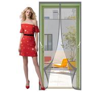 Cortina Magnética 120 x 185 cm Se Cierra Automáticamente Mosquitera Puerta Magnetica Mosquitera Transpirables, Antimosquitos para Balcón Salón Dormitorio Puerta de Patio, Gris