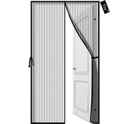 Cortina magnética para puerta, fabricada con tejido de poliéster reforzado, de 90 x 220 cm, ideal para balcones y terrazas