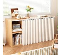 Cortina magnética plegable para armario, cortinas cortas para privacidad debajo del fregadero, armario, alacena de cocina, vestidor, tela de lino sintético, riel autoadhesivo (47.2"Wx27.6"L(Packof1))