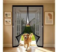 Cortina Mosquitera 120 x 195 cm Malla Ultrafina, Transpirables, Fácil Instalación Adhesiva Magnético Cortina para Protección Contra Insectos para Cocina, Comedor, Negro