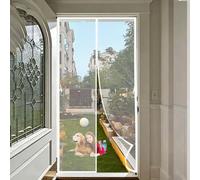 Cortina Mosquitera Magnetica 100 x 170 cm con Imanes, Cierra Automáticamente Mosquitera para Puerta Fácil de Instalar, Antimosquitos, Malla Fina Adiós a Los Mosquitos, Blanco