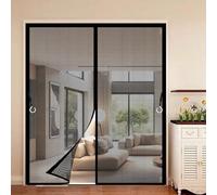 Cortina Mosquitera Magnetica 100 x 170 cm Contra Respirable, con Imanes Cortina Magnética Fácil Instalación, Mantiene El Aire Fresco para Puerta Doble Balcón, Negro