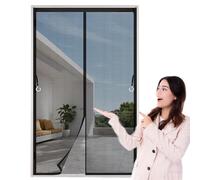 Cortina Mosquitera Magnetica 105 x 155 cm Contra Respirable, con Imanes Mosquiteras Magnéticas Fácil de Instalar, Antimosquitos, Malla Fina para Garaje O Patio, Negro