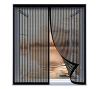 Cortina Mosquitera Magnetica 110 x 130 cm Fácil Instalación sin Taladrar, Fácil de Limpiar Cortina Mosquiteras Magnética para Todas Las Ventanas, Negro