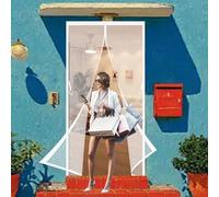 Cortina Mosquitera Magnetica 135 x 160 cm Cierre Automático, sin Taladrar Mosquiteras para Puertas Fácil de Instalar, Antimosquitos, Malla Fina Adiós a Los Mosquitos, Blanco