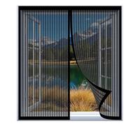 Cortina Mosquitera Magnética 40 x 125 cm Fácil Instalación sin Taladrar, Fácil de Limpiar Cortina Protección Contra Insectos para Todas Las Ventanas, Negro