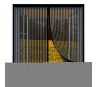 Cortina Mosquitera Magnética 55 x 130 cm Fácil Instalación sin Taladrar, Fácil de Limpiar Mosquitera Ventana Magnetica con Gancho para Todas Las Ventanas, Negro