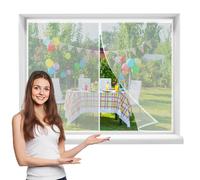Cortina Mosquitera magnética, 80x100cmMalla De Fibra Impenetrable Súper Resistente El Tamaño Se Puede Personalizar，Blanca