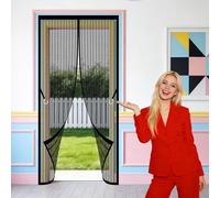Cortina Mosquitera Magnética 90 x 190 cm Varios Tallas Cortina Mosquitera Proteja a su Familia de Los Mosquitos para Puerta Exterior de Balcón Patio, Negro