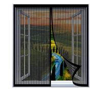 Cortina Mosquitera Magnetica para Ventanas 75 x 110 cm Fácil Instalación sin Taladrar, Fácil de Limpiar Cortinas Magneticas con Cierre Automático para Todas Las Ventanas, Negro