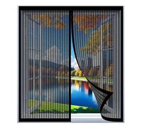 Cortina Mosquitera Magnetica Ventana 60 x 115 cm Fácil Instalación sin Taladrar, Fácil de Limpiar Imanes Mosquitera con Malla Super Fina para Para Todas Las Ventanas, Negro