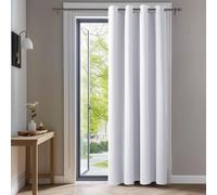 Cortina opaca Deconovo con ojales, ideal para salón o como separador de ambientes. Cortina opaca, aislante térmico, protección contra el frío, cortina térmica, color gris plateado, 290x140 cm (alto x