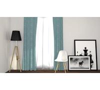 Cortina opaca tejida Unyqoos® con ojales – 150 x 250 cm, color verde menta turquesa, que oscurece, aísla y reduce el ruido
