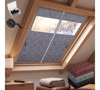 Cortina Opaca Termica Aislante Sin Taladro, Kit de Aislamiento de Ventana | Cortina Aislante Térmica Ventanas Oxford, Cubierta Reutilizable Autoadhesiva para Buhardillas(Gray-Zipper,W110*H290cm)