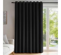 Cortina opaca Unyqoos® negra, 254x214 cm – cortina con ojales para sala de estar y Halloween, cortina opaca, aislante térmico, tejida tres veces, lavable a máquina