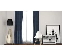 Cortina opaca Unyqoos®, tejida con ojales, color azul oscuro, 3 x 2,5 metros, con 3 capas de tela opaca, aislante y que reduce el ruido, lista para colgar, 1 unidad