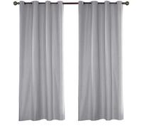 Cortina para exteriores e interiores Unyqoos®, 137 x 213 cm, gris – repelente al agua, resistente al moho, protección UV, ojales plateados resistentes a la corrosión, protección contra la luz y la vis