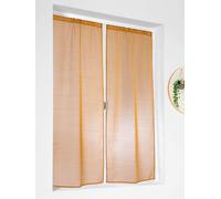 Cortina para un par de ventanas - Con ojales para barra - Color mostaza - 100% poliéster - Certificado - Tejida y teñida en Francia