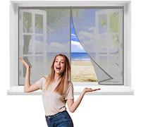 Cortina para Ventanas, 130x130cmMosquiteras a Medida Magnética Automático con Durable para espara Balcón, VentanasCorredera, Patio，Gris