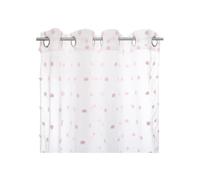Atmosphera – Cortina infantil 'Pompons' – blanca y rosa 140 x 240 cm
