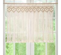Cortina tejida estilo bohemio, 89x66 cm, para decoración exterior