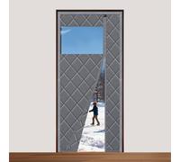 Cortina Térmica Magnética Sekey 80x200cm, Protección contra el Frío, Cortina Térmica para Puertas, Apertura Lateral, Cortina Térmica Sin Taladrar (con Ventana)