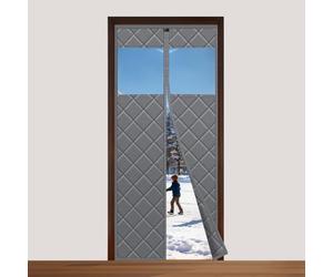 Cortina térmica magnética Sekey para puertas, 90 x 200 cm, protección contra el frío, impermeable, resistente al viento y de bajo consumo (con ventana)