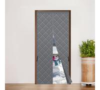Cortina térmica magnética Sekey para puertas, protección contra el frío y el calor, impermeable, resistente al viento y de bajo consumo, 90 x 200 cm, Gris
