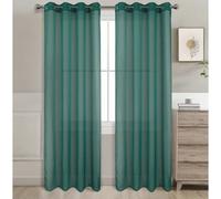 Cortina Transparente 2 Hojas Cortina Translucida de Dormitorio Moderno 8 Ojales Color Puro Visillo Decorativo para Ventana Salón Cuarto Dormitorio Comedor Cocina Oficina 140x220cm 7915