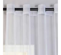 Cortina Velo Celeste: Visillo Translúcido con Sofisticación para Estancias Luminosas y Frescas, Disponible en Medidas 140x260cm y 140x280cm con Ollaos Metálicos Plateados. Añade un Toque de Elegancia