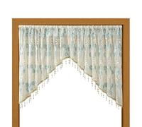 Cortinas Cortas Para Media Ventana Bohemio Floral Perlas Decoración